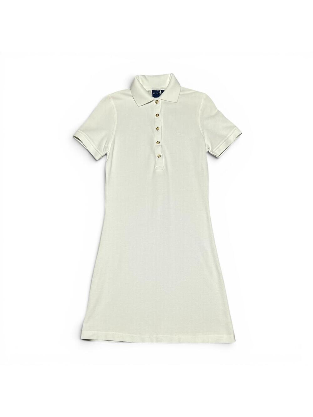 Vintage IZOD 100% Cotton Polo Dress Size Small White